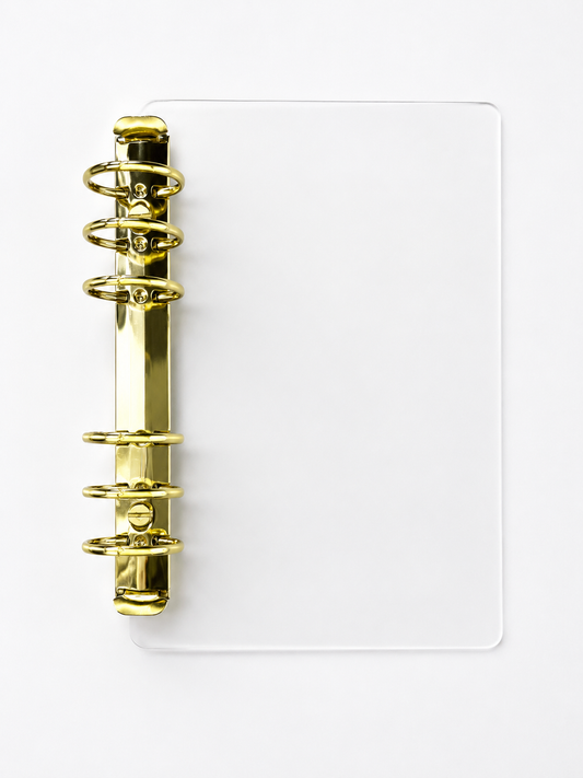 A6 6-Ring Binder Insert – Frosted Dashboard with Gold Mechanics