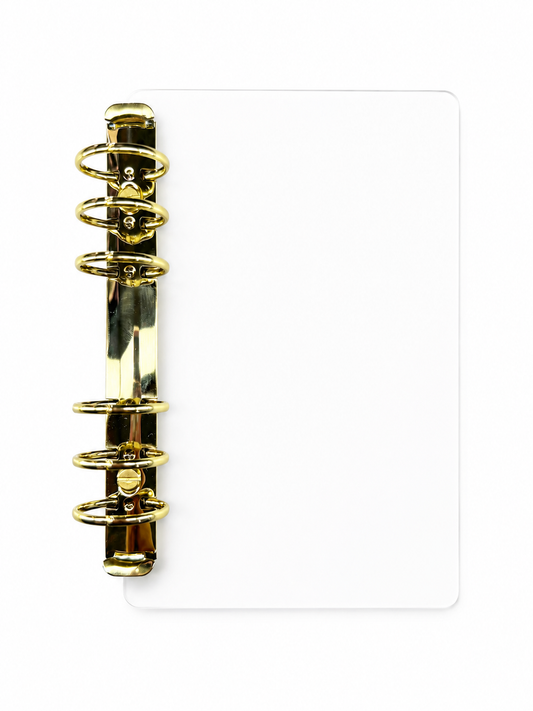 A6 6-Ring Binder Insert – Frosted Dashboard with Gold Mechanics