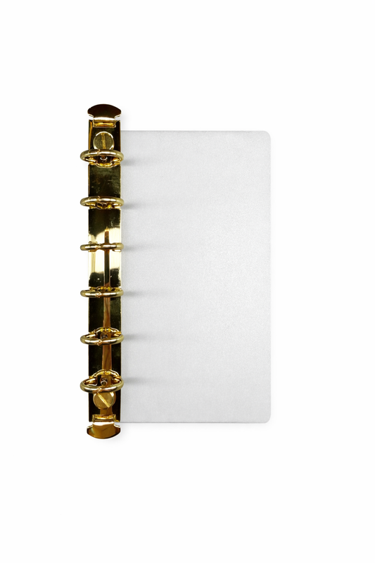 A7 (Passport size) 6-Ring Binder Insert – Frosted Dashboard with Gold Mechanics